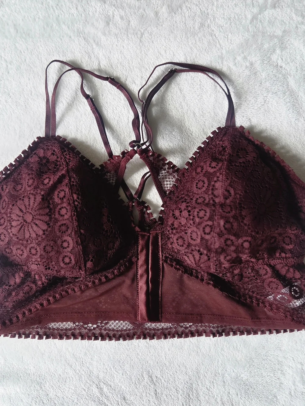 Lace Bralette - Burgundy Floral Lace Women's Bralette Romance New With Tags - Picture 1 of 6
